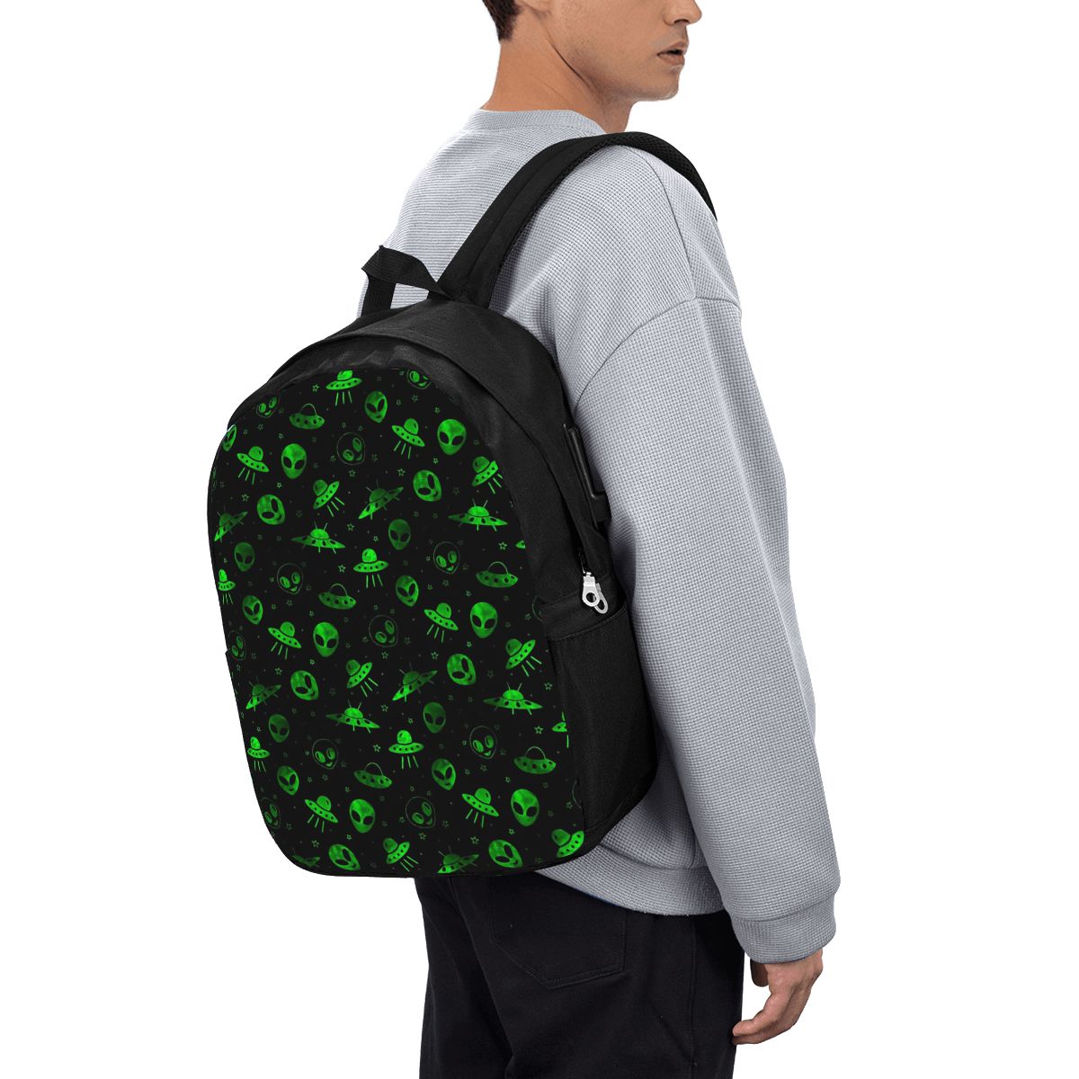 Laptop Bag - Tas Ransel Pola Alien dan UFO