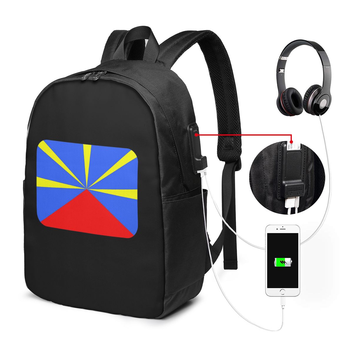 Laptop Bag - 974 Tas Ransel Bendera Pulau Reunion